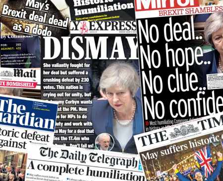 UK Newspapers react to Brexit chaos