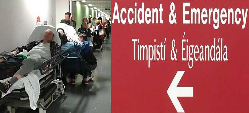 Overflow of Patients from an Irish Hospital Accident and Emergency Ward into a Corridor