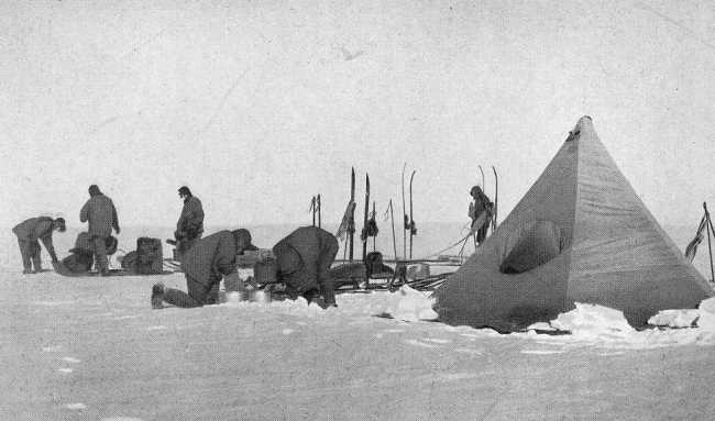 Captain Scott's South Polar Party in 1911: Scott, Wilson, Oates, Bowers, PO Evans, Lt Evans, Lashly, Crean