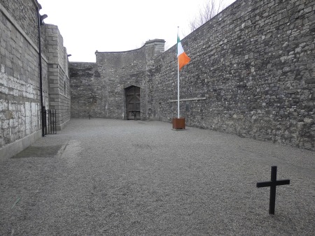 Execution Courtyard with Ireland Flag Tricolor Kilmainham - Public Domain Photograph