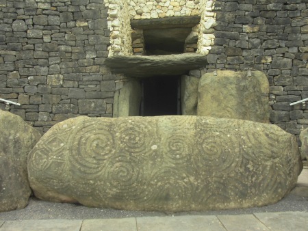 Newgrange entrance to tomb - Public Domain Photograph