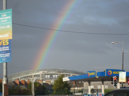 Rainbow above Aviva Stadium - Public Domain Photograph