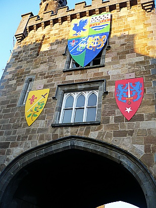 Coats of arms signs on castle - Public Domain Photograph