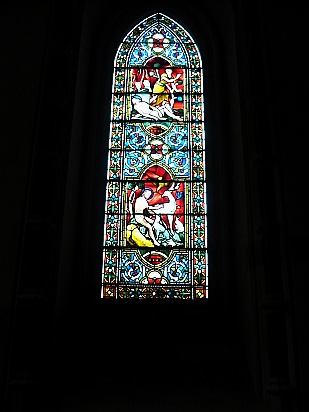 Tall stained glass window - Public Domain Photograph