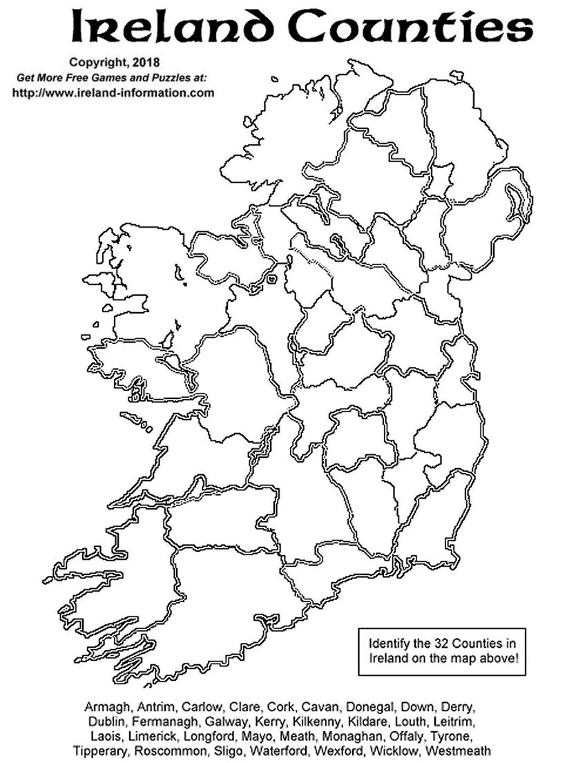 Free Games From Ireland Printable Puzzles Word jumbles Coloring Free Games From Ireland Printable Puzzles Word jumbles Coloring