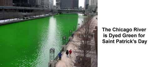 Chicago River on Saint Patrick's Day