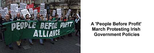 A 'People Before Profit' March Protesting Irish Government Policies