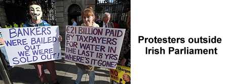 Protsters outside Irish Parliament