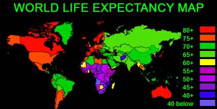 World Life Expectancy Map