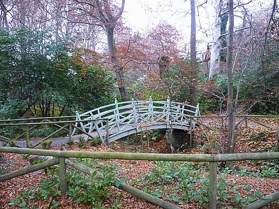 Bridge over river in park - Public Domain Photograph