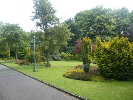 Formal Garden with Conifers - Public Domain Photograph