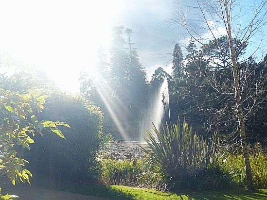 Fountain in pond - Public Domain Photograph