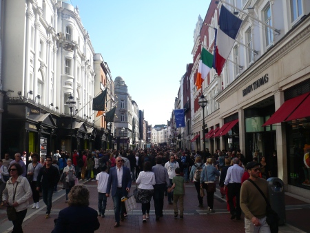 Grafton Street Brown Thomas Flags People - Public Domain Photograph