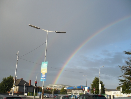 Rainbow Aviva Stadium political poster Seanad - Public Domain Photograph