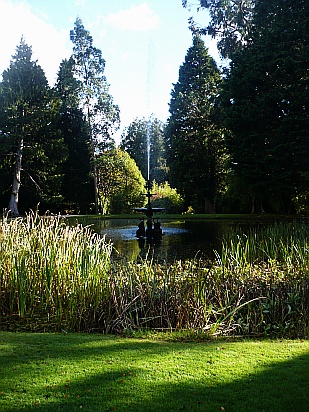 Fountain in lake - Public Domain Photograph