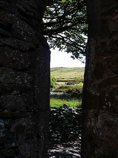 View through church window - Public Domain Photograph