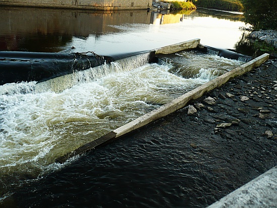 Waterfall dam on river - Public Domain Photograph